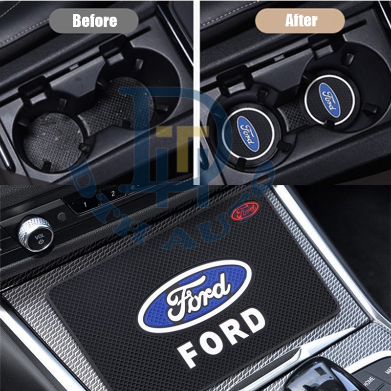 [Quality Upgrate] แผ่นรองแก้วน้ํา กันลื่น สําหรับ Ford Car Ford Ranger Focus Mondeo Kuga Mustang F150 Escape Aspire Everest Ecosport GT