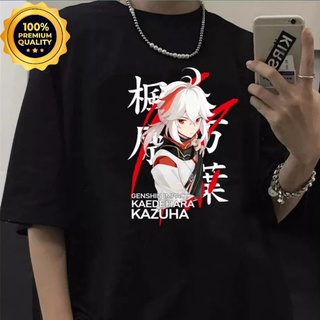 [100% Cotton] เสื้อยืดลําลอง แขนสั้น พิมพ์ลายอนิเมะ Kaos Baju Distro Pria Wanita GENSHIN IMPACT Atasan Harajuku Keren ขน