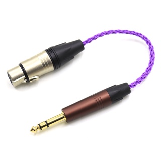 Hifi สายเคเบิลอะแดปเตอร์เชื่อมต่อเสียง 6.35 มม. 1/4 ตัวผู้ เป็น 4-Pin XLR ตัวเมีย TRS 6.35 มม. เป็น XLR ชุบเงิน