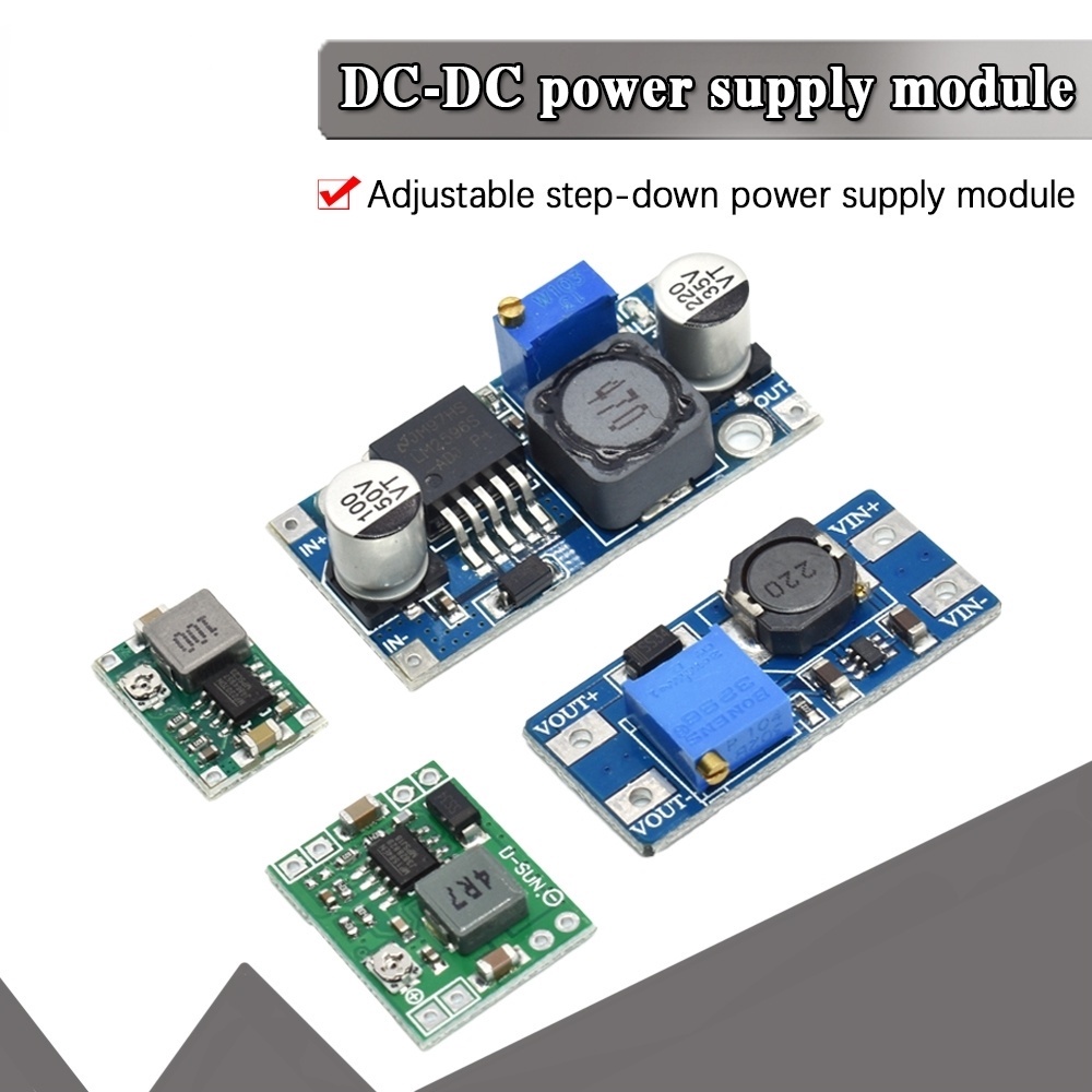 โมดูลควบคุมแรงดันไฟฟ้า DC-DC ปรับได้ MP1584 LM2596 MT3608 MP1584EN USB 5V1A