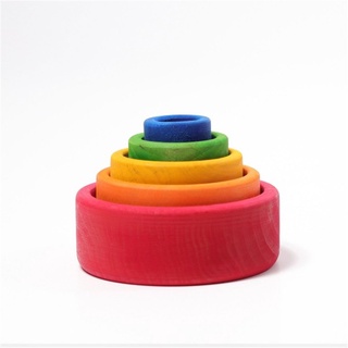 ของเล่น Rainbow Building Blocks Red Set of Bowls 5Pcs