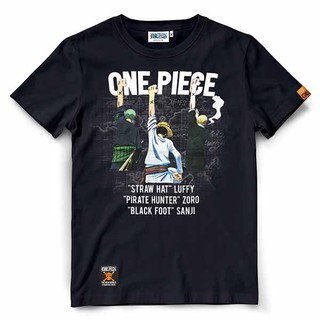 ย้อนยุคเสื้อยืดวันพีช One Piece 1151-BK LUFFY+ZORO+SANJIS-5XL