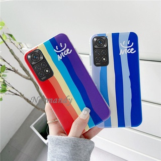 เคสโทรศัพท์ For Xiaomi Redmi Note 11S 11 Pro 5G 4G Rainbow Color Stripe Phone Casing Silicone Softcase Shockproof Protective Shell เคส