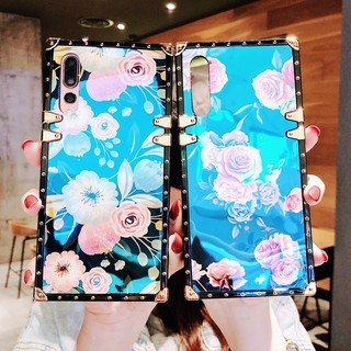 ย้อนยุค ดอกไม้ Huawei Y7A Y6P Y8P P30 lite Y7 Pro Y9 prime 2019 Nova 5T เคสโทรศัพท์ Laser rose soft Case เคสมือถือ