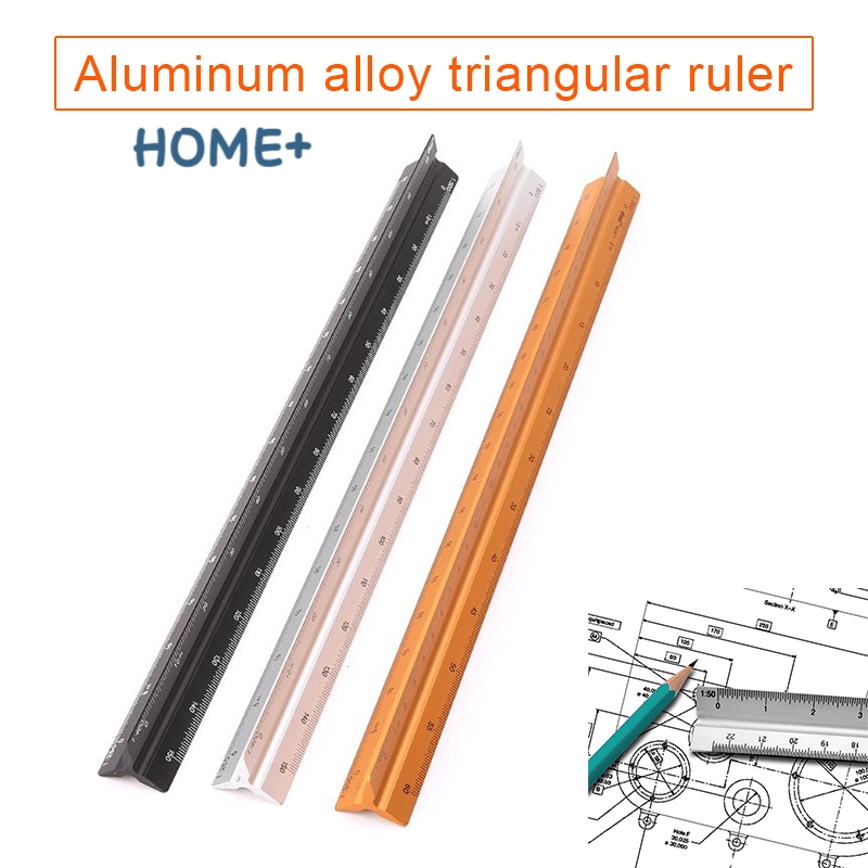 30cm Triangular Architect Scale Ruler Aluminum Scale Ruler for Drafting @th