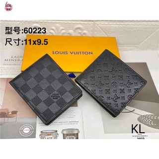 【พร้อมส่ง】Lv_กระเป๋าสตางค์ ใบสั้น พร้อมช่องใส่บัตรประจําตัวประชาชน สําหรับผู้ชาย