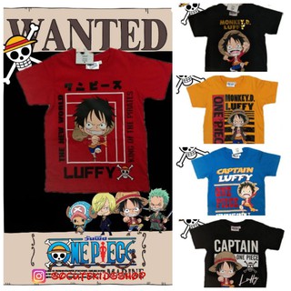 เสื้อยืดเด็กวันพีซ One Piece Luffy Law Zoro  เนื้อดี ลิขสิทธิ์แท้ B01