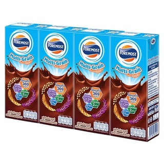 (แพ็ค 4) Foremost Multi-Grain UHT Milk โฟร์โมสต์ มัลติเกรน รสช็อกโกแลตผสมธัญพืชรวม 180 มล.