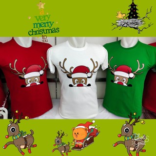 เสื้อยืดผ้าฝ้าย เสื้อยืด พิมพ์ลายคริสต์มาส SANTA CLAUS REINDEER NGUMPET สําหรับครอบครัว