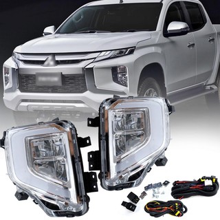 ไฟตัดหมอก ไฟเดไลท์ ดวงไฟ LED รุ่น มิตซูบิชิ ไทรทัน Mitsubishi Triton L200 MR ปี 2019 - 2020 พร้อมชุดสายไฟครบชุด