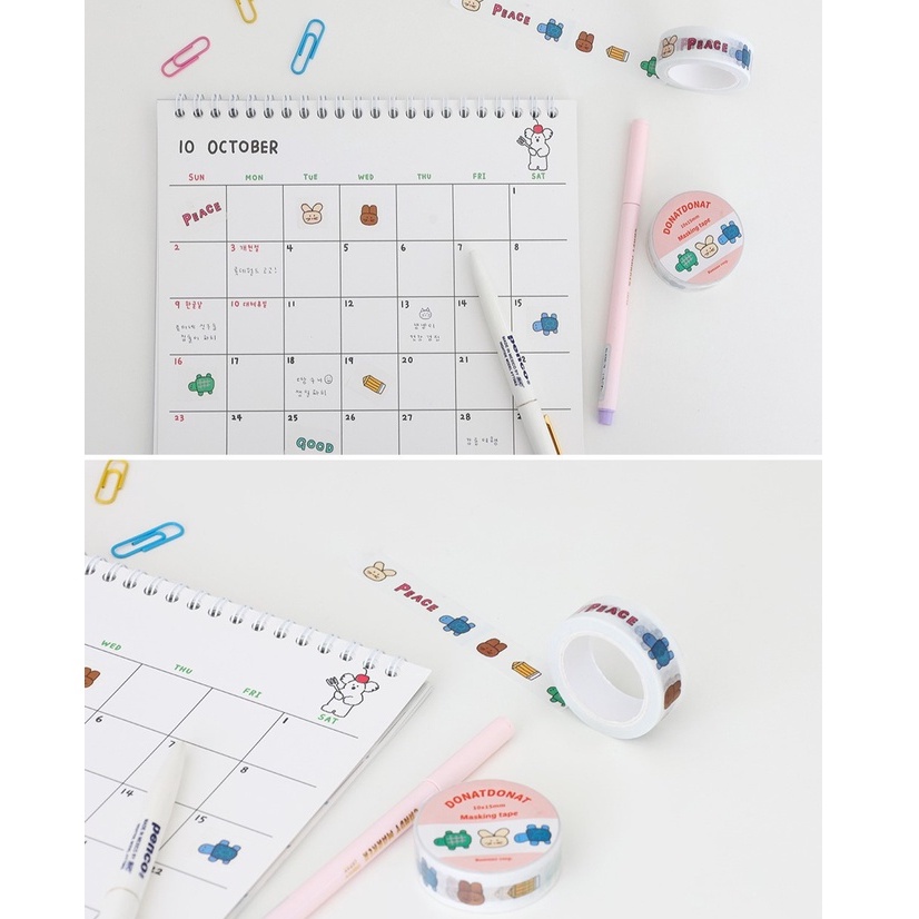 DONATDONAT Masking Tape Ver.3 เทปตกแต่ง ลิขสิทธิ์แท้ Romane