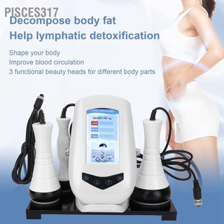 Pisces317 40KHz RF Cavitation Machine 3 Heads Fat Burning Facial Lifting Body Slimming Beauty Instrument 100‑240V