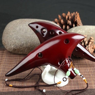 【จัดส่งที่รวดเร็ว】12 hole Ocarina หลุมขลุ่ยรูปไข่ C key musical instrument เครื่องดนตรี