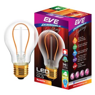 [พร้อมส่ง] HomeDoDee หลอด LED EVE FILAMENT GLS 4 วัตต์ WARMWHITE E27 หลอดไฟ LED