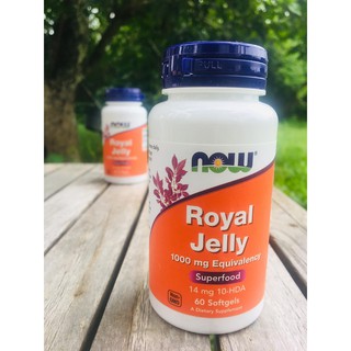 นมผึ้ง Royal Jelly 1000 mg 6% 10-HDA * 60 Softgels (Now Foods)