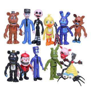 12 ชิ้น / เซ็ต FNAF เฟรดดี้ตุ๊กตา Fazbear หมี Chica Foxy ตุ๊กตาพีวีซีของเล่นของขวัญ