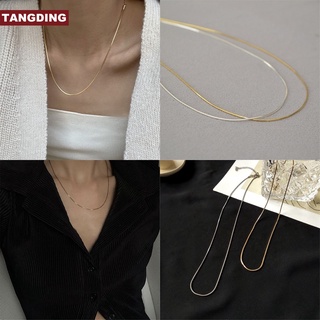 【Cod Tangding】สร้อยคอสายโซ่จี้รูปงูเรียบง่ายแฟชั่นอินเทรนด์สําหรับผู้หญิง