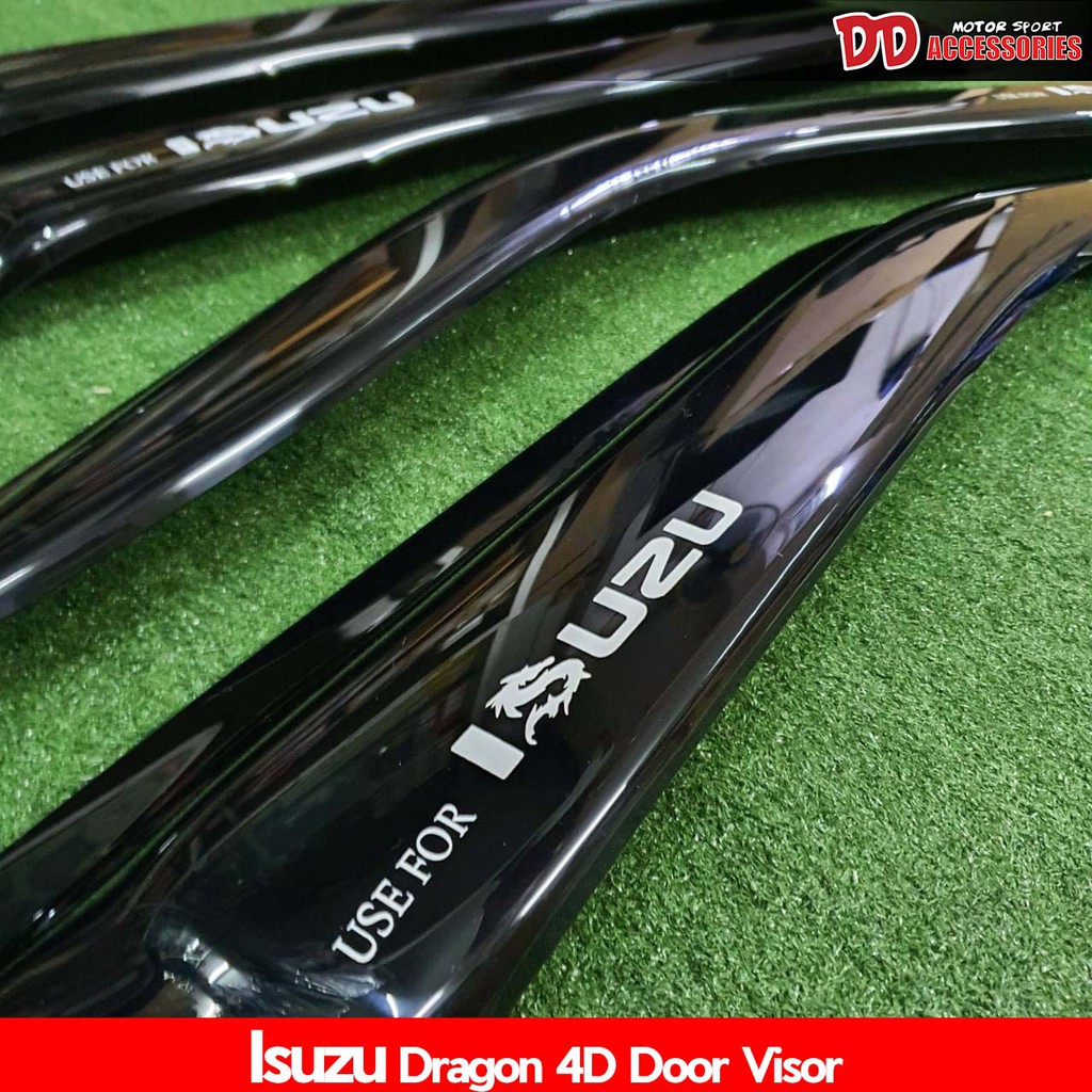 กันสาด กันสาดน้ำฝน ดาก้อนอาย มังกรทอง TFR dargoneye 2 ประตู 2 ประตู+แค๊ป 4 ประตู  สีดำ - รูปที่ 2