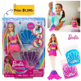 Barbie Dreamtopia Slime Mermaid Doll with 2 Slime Packets, Removable Tail and Tiara