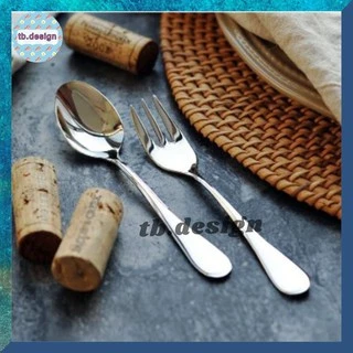 ช้อนส้อมเบเกอรี่ Stainless Steel 410 แท้(แพค1 คู่) สวยหรู หนา ไม่งอ #B-0018