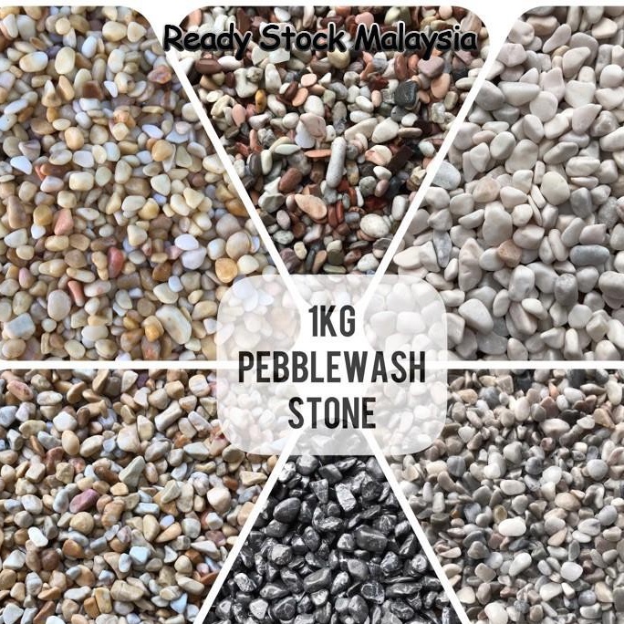 1KG Pebble หินตกแต่งสวน/Batuu Kacang/Batu Sungai Hiasan/Aquarium Deco/Pebble Wash Garden Landscape S