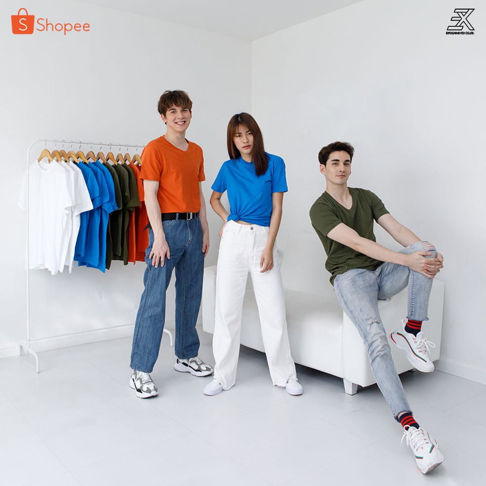 Expogarment เสื้อยืดสีฟ้าทะเล คอกลม คอวี คอตตอน100%  ไม่มีตะเข็บข้าง ไซส์S-6XL หดเกิน3%ยินดีคืนเงิน - รูปที่ 3