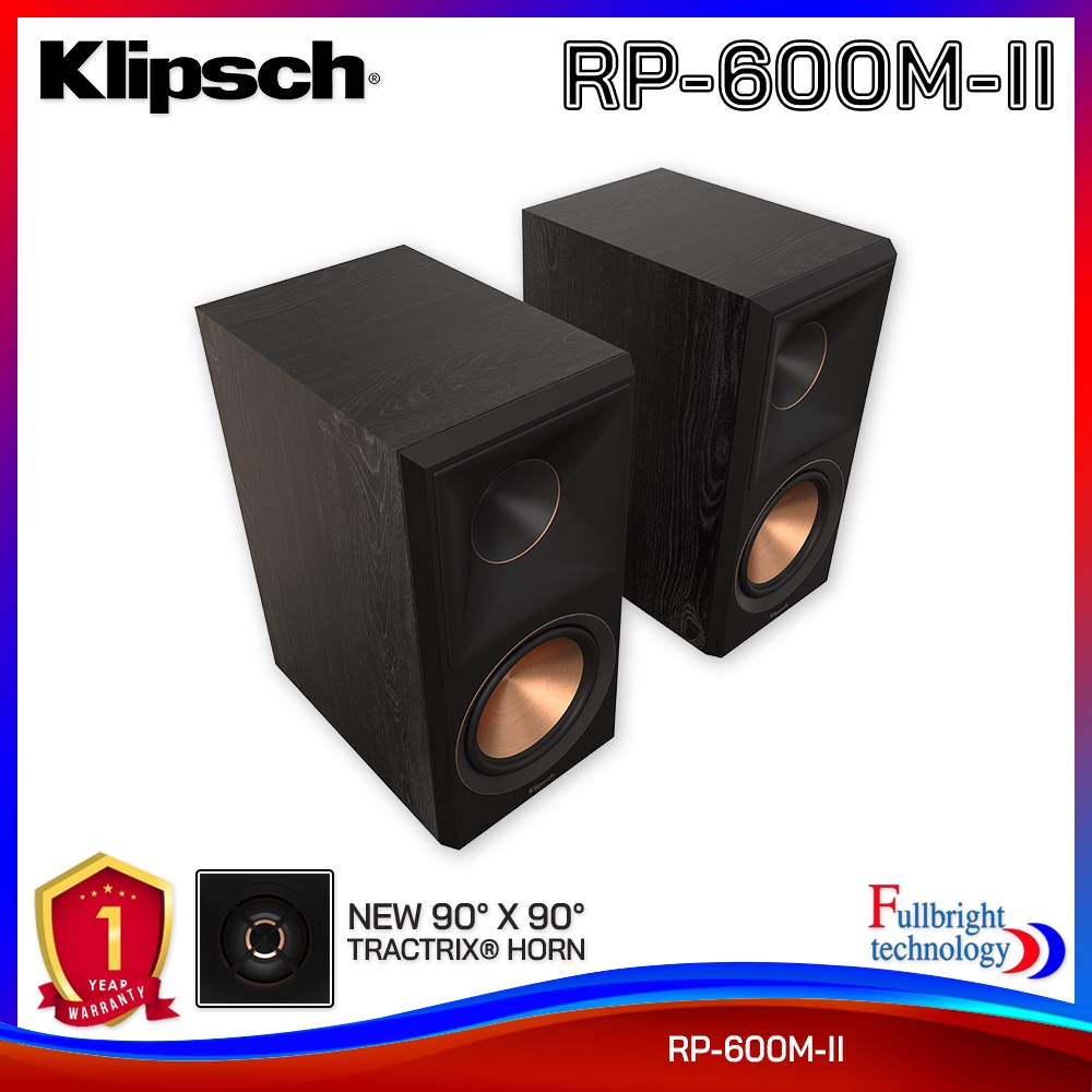 Klipsch RP-600M-II Bookshelf Speaker ลําโพงบุ๊คเชลล์ ดอกลำโพงขนาด 6.5 นิ้ว กำลังขับสูงสุด 400 วัตต์
