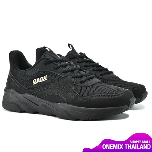 Baoji 502 Racer Leisure - Black รองเท้าผ้าใบ บาโอจิ แท้ ผู้ชาย