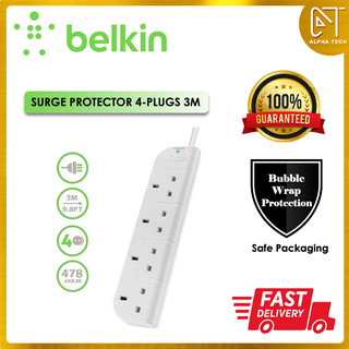 Belkin ตัวป้องกันไฟกระชาก 4 ปลั๊ก (3 เมตร) F9E400SA3M