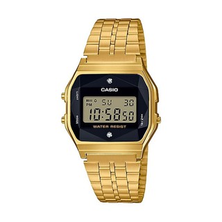 Casio นาฬิกาข้อมือผู้หญิง สายสแตนเลส สีทอง รุ่น A159WGED,A159WGED-1DF