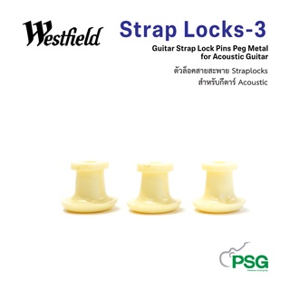 WESTFIELD : Guitar Strap Lock-3 Pins Peg Metal for  Acoustic Guitar สีครีมงาช้าง