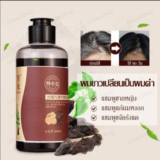 แชมพู แชมพูสระผม 300ML สารสกัดจากสมุนไพรบำรุง ปรับระดับสมดุลย์น้ำมันที่หนังศีรษะ แชมพูชายหญิง ทำผมดำ(064)