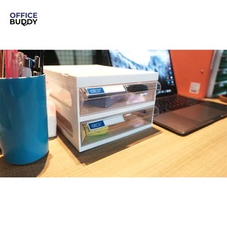 Orca ออร์ก้า ตู้อเนกประสงค์ A5 รุ่น CFA-2 โครงขาวทึบ ลิ้นชักขาวใส (ใส่ A4 ไม่ได้)