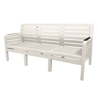 SPRING PLASTIC BENCH MONTANA 3-SEAT BEIGE ม้านั่งพลาสติก 3 ที่นั่ง โต๊ะและเก้าอี้ เฟอร์นิเจอร์นอกบ้าน อุปกรณ์ตกแต่งสวน