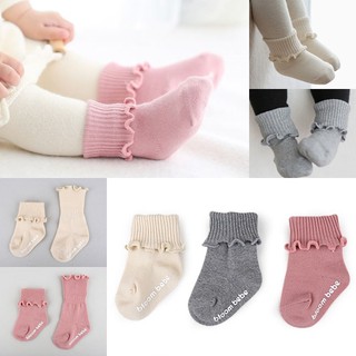 DE220 ถุงเท้าเด็ก มีระบาย 3 สี