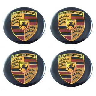 สติกเกอร์ติดดุมล้อ PORSCHE  ขนาด 64mm. 1 ชุดมี 4 ชิ้น