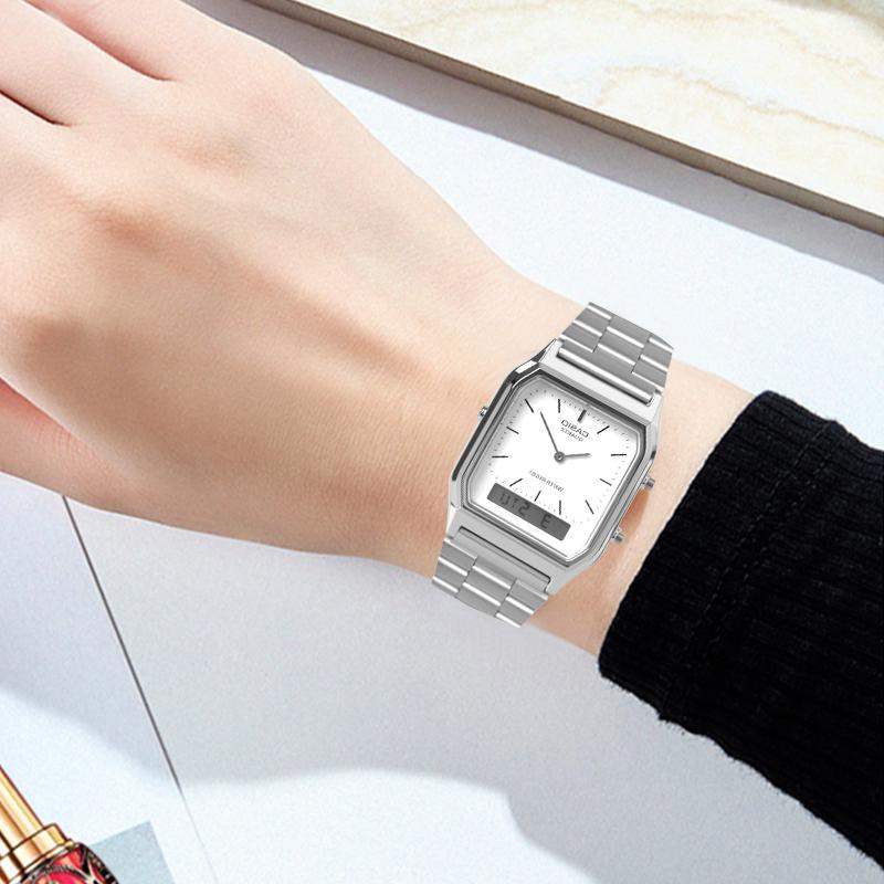 （สิงค้าขายดี）คาสิโอ นาฬิกาข้อมือผู้หญิง/ชาย สายสแตนเลส สายสเตนเลส รุ่น AQ-230A AQ-230GA, จัดส่งพร้อมกล่องคู่มือใบประกันศูนย์CMG 1ปี💯%