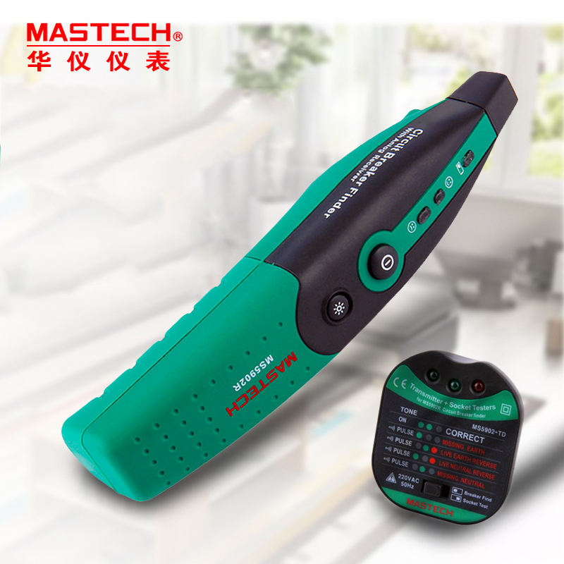 MASTECH MS5902 Automatic Circuit Breaker Finder Fuse Socket Tester 220V European specification with Flashlight