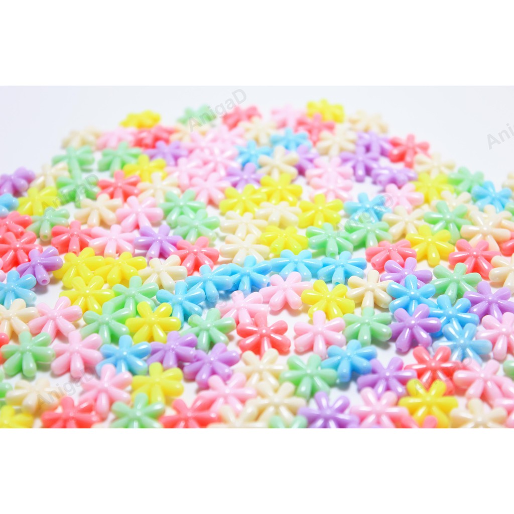 15 บาท 22 กรัม ลูกปัดพาสเทล ลูกปัดสำหรับทำสายคล้องแมส งานประดิษฐ์ งาน DIY วัสดุตกแต่ง ลูกปัดหัวใจ ลูกปัดดาว ลูกปัดดอกไม้