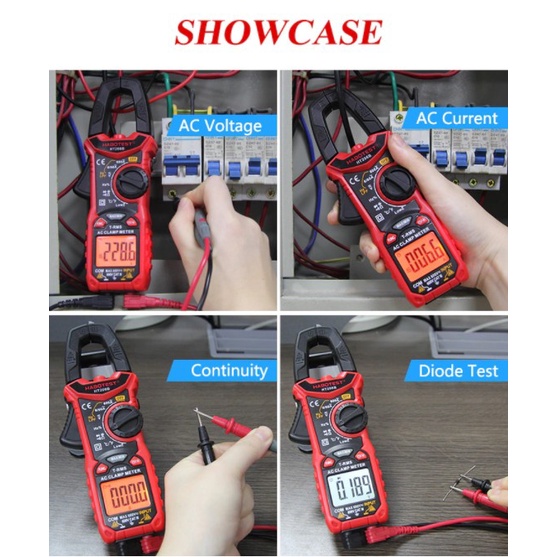 [สินค้าพร้อมจัดส่งในไทย]HT206B แคลมป์มิเตอร์ คีบแอมป์ วัดแอมป์ NCV Digital Clamp meter ดิจิตอลแคลมป์