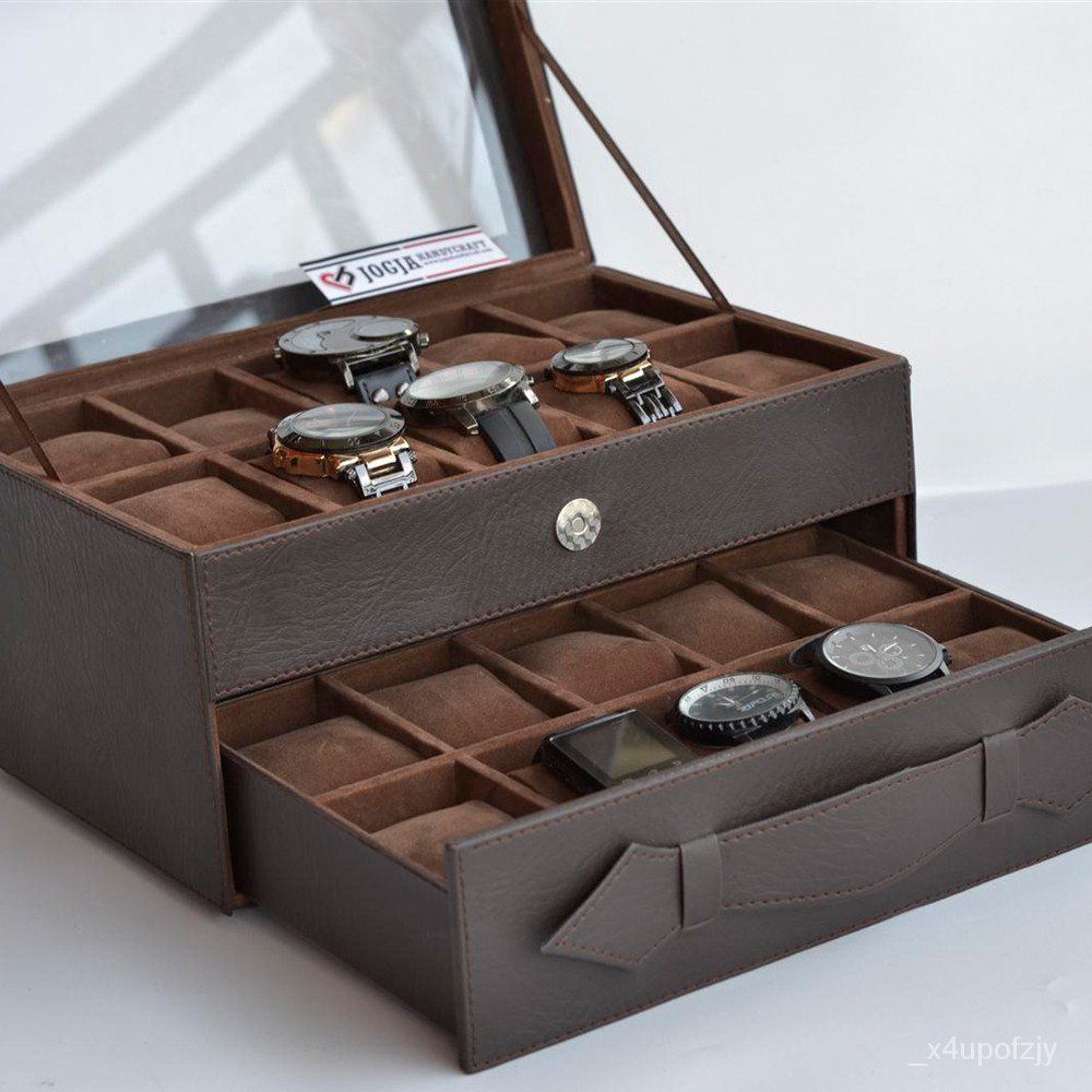 Full Brown Watch Box For 20 Sport Watches Box Contents 20 Big Watches