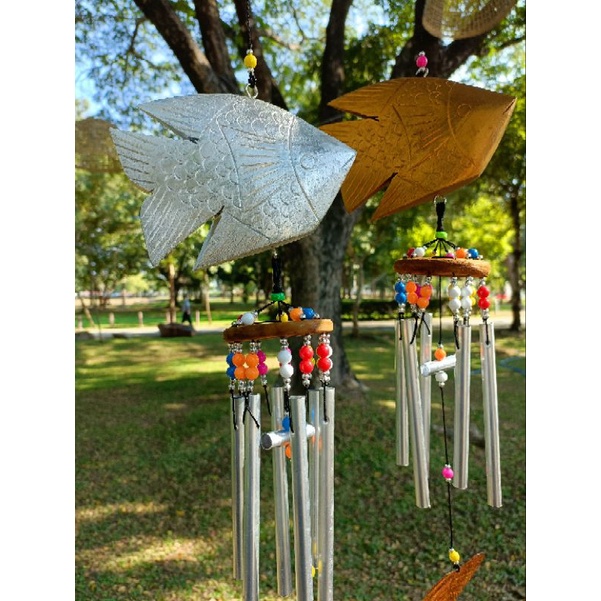 โมบายกระดิ่ง​ ปลาเงินปลาทอง เครื่องแขวน ของประดับ ตกแต่ง เสริมมงคล​