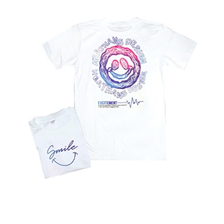 เสื้อยืดแนวสตรีทพิมพ์ลาย "สมาย" พร้อมส่ง
