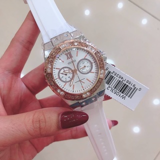 พร้อมส่ง แท้ 🇺🇸💯 นาฬิกา GUESS Limelight Crystal White Dial White Silicone Ladies Watch W1053L2 Size 39 mm. กล่องแบรนด์