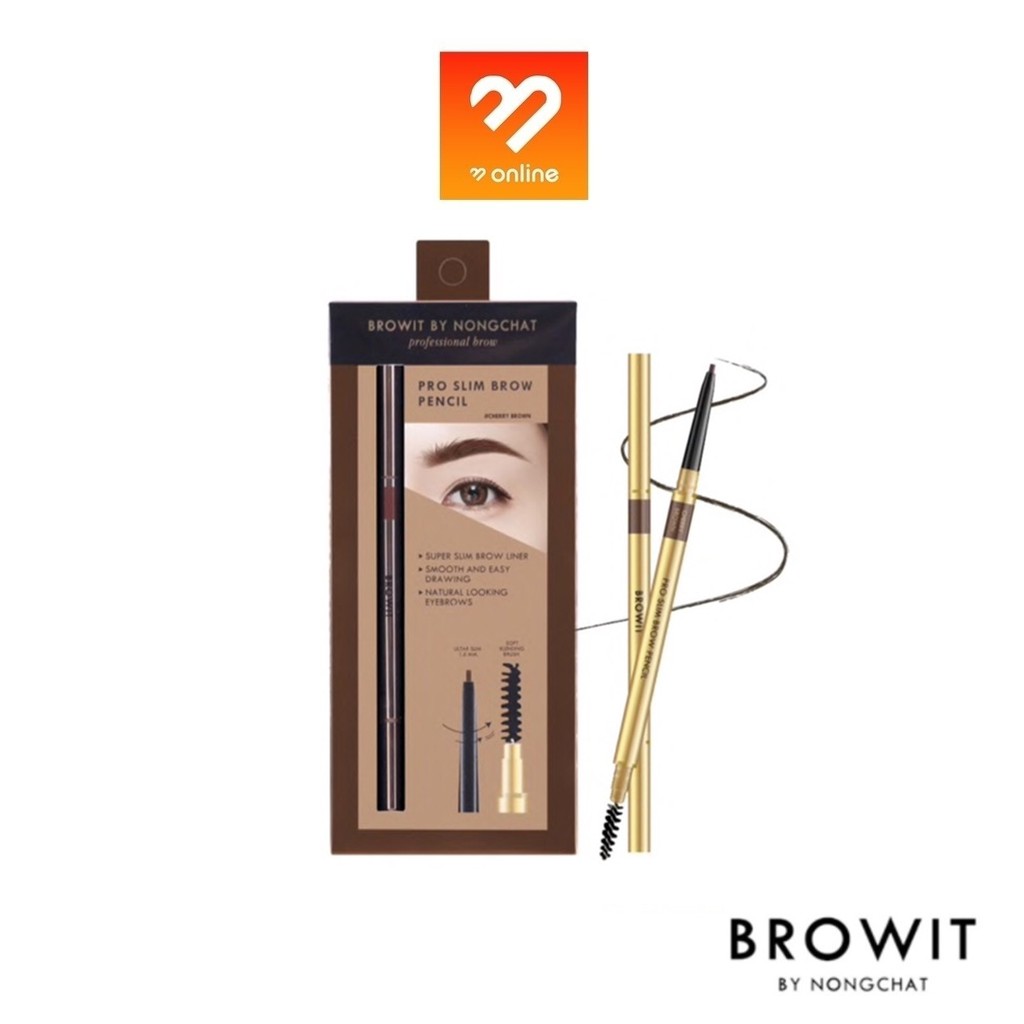 Browit by NongChat Pro Slim Brow 0.06g บราวอิท น้องฉัตร ดินสอเขียนคิ้ว โปรสลิม กันน้ำ กันเหงื่อ