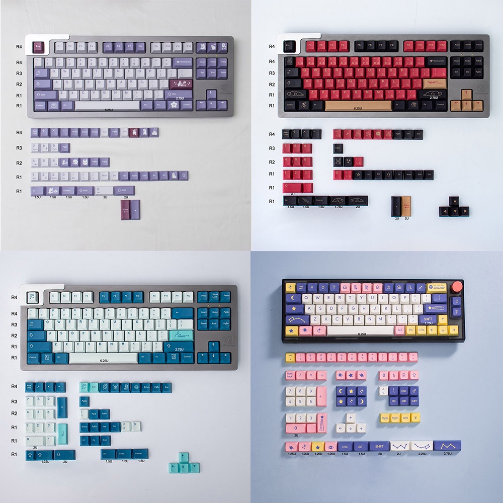 Gmk Deku/EVA Keycap โปรไฟล ์ เชอร ์ รี ่ PBT Dye-Sub 130 ปุ ่ ม Japanese/English Keycaps สําหรับคีย ์ บอร ์ ดแบบกลไก 61/64/68/84/98/108 เค ้ าโครง