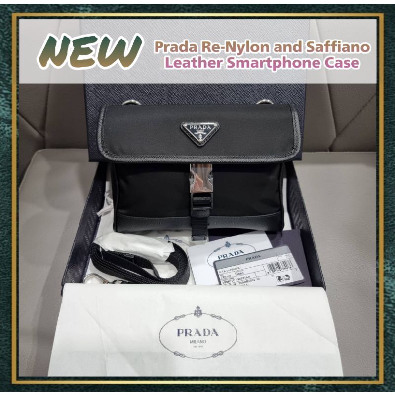 [สอบถามก่อนกดซื้อ]​ แท้​ 💯 New Prada Re-Nylon and Saffiano Leather Smartphone Case