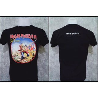 เสื้อยืดคอกลม สกรีนลาย IRON MAIDEN หน้าหลัง