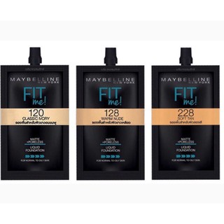 MAYBELLINE Fit me matte+poreless foundation 5ml. รองพื้น เมย์เบลลีน ฟิต มี แมท แอนด์ พอร์เลส ฟาวเดชั่น