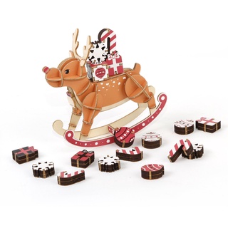 &gt;&gt;พร้อมส่ง&lt;&lt;จิ๊กซอว์ไม้ 3มิติ กวางเรนเดียร์ Reindeer Rocking Rudolph